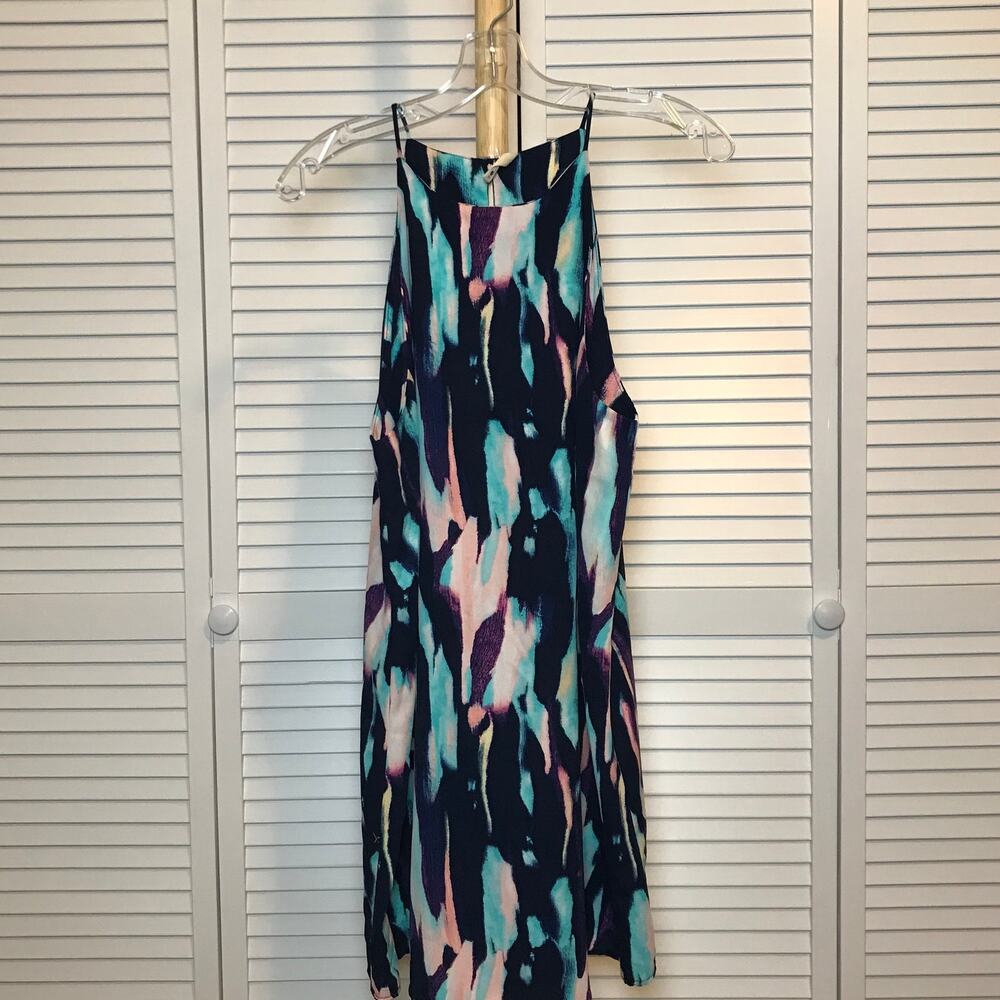 Tyche Geometric High Neck Sleeveless A-line Midi Dress L